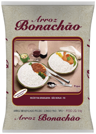 Arroz Bonachão Tipo 1, embalagem 5kg